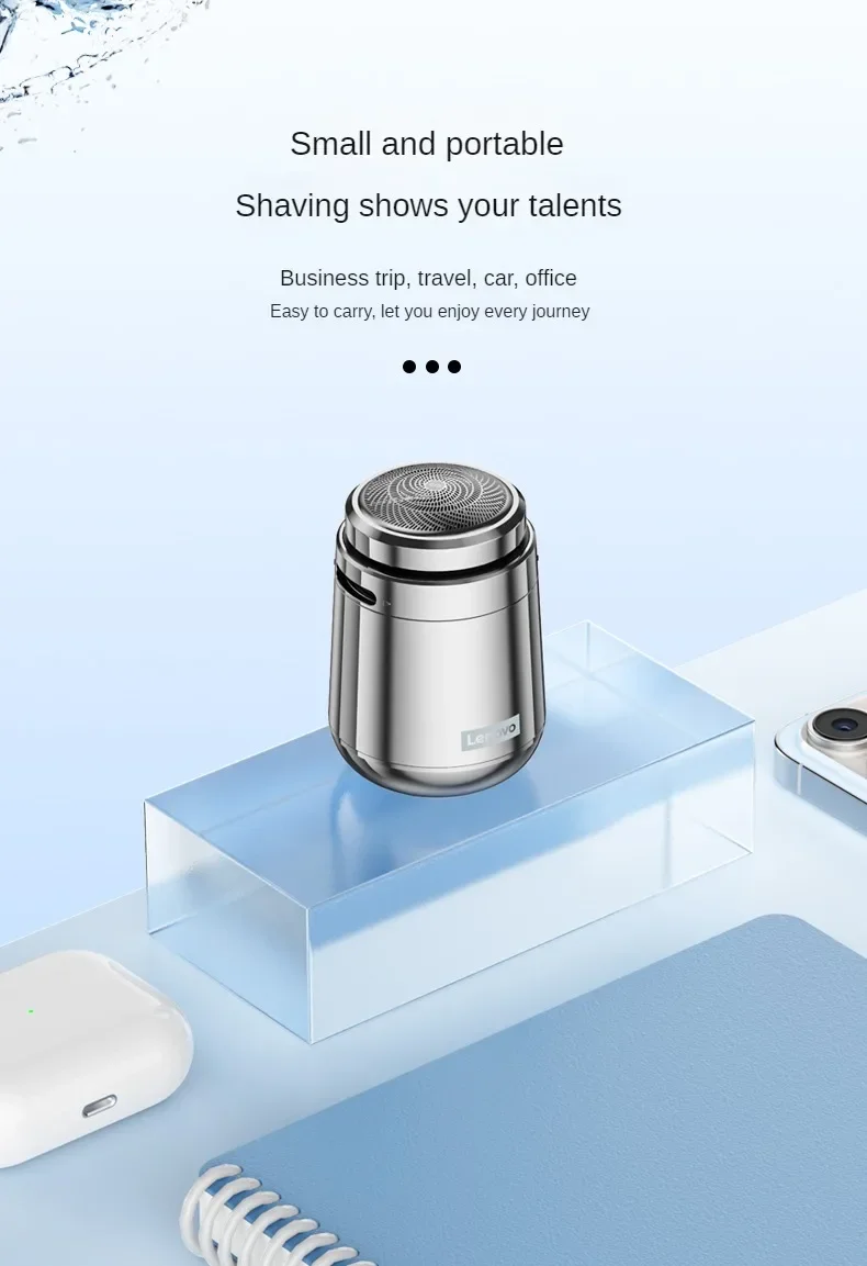 Lenovo ES20 Electric Shaver High-speed Motor Metal Body Alloy Blade for Quick Cleaning IPX7 Waterproof Whole Body Water Wash