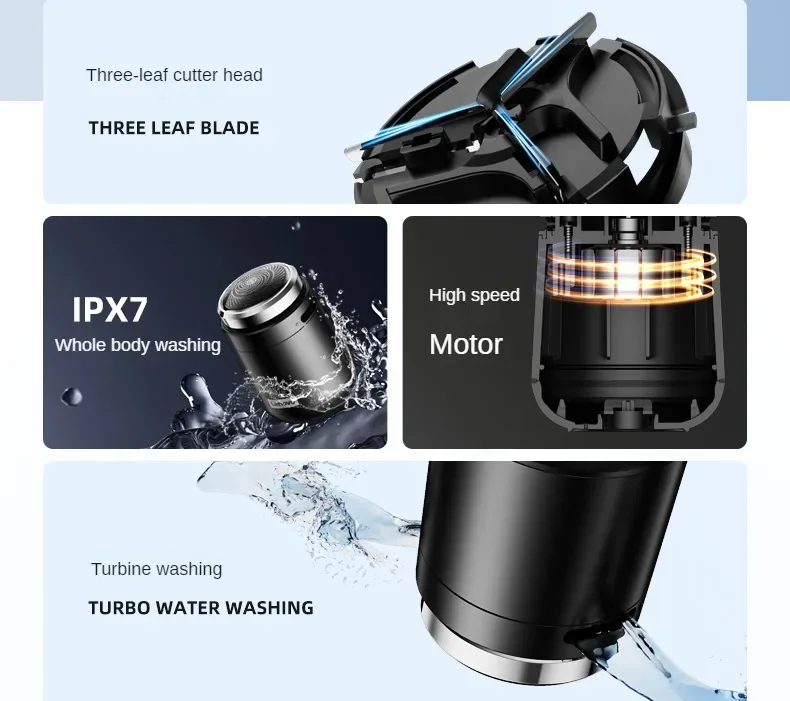 Lenovo ES20 Electric Shaver High-speed Motor Metal Body Alloy Blade for Quick Cleaning IPX7 Waterproof Whole Body Water Wash