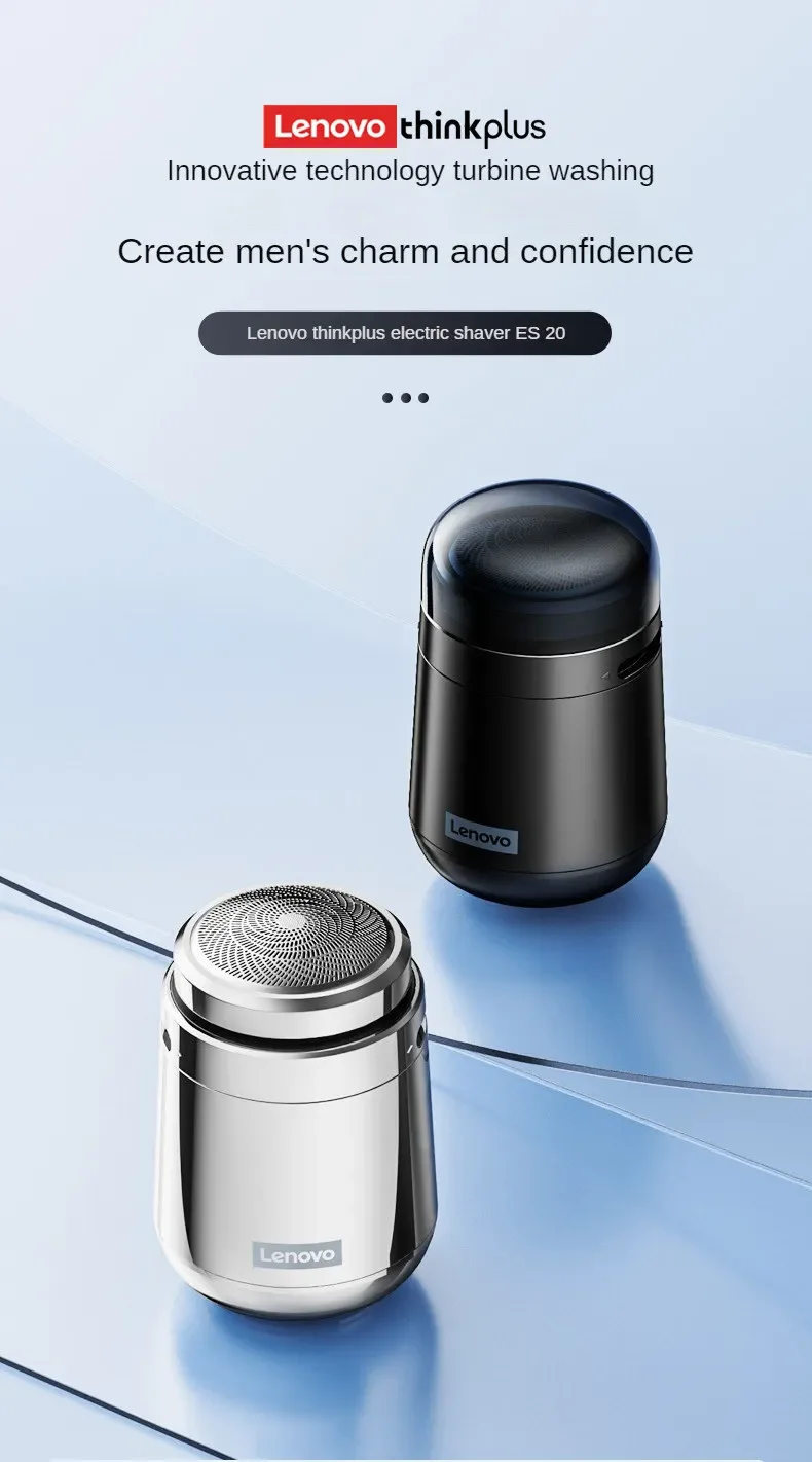 Lenovo ES20 Electric Shaver High-speed Motor Metal Body Alloy Blade for Quick Cleaning IPX7 Waterproof Whole Body Water Wash