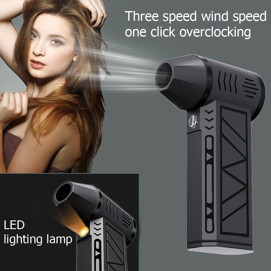 Portable desktop High-Speed Fan, Large Capacity Handheld Personal Cooling Fan, USB Rechargeable/Dust Blowing/Snow Blowing