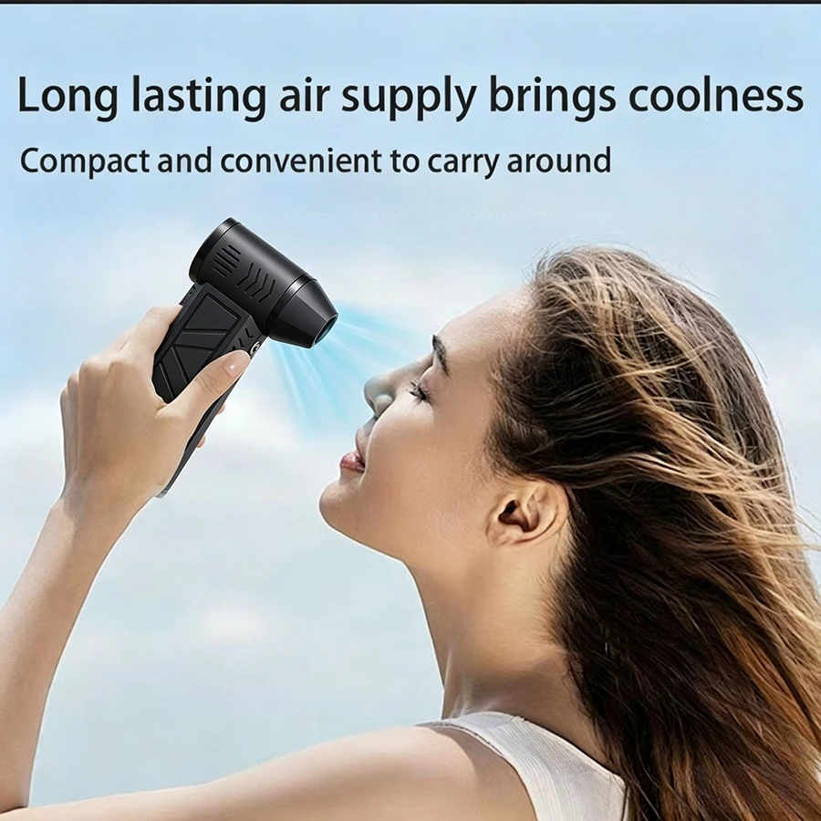 Portable desktop High-Speed Fan, Large Capacity Handheld Personal Cooling Fan, USB Rechargeable/Dust Blowing/Snow Blowing