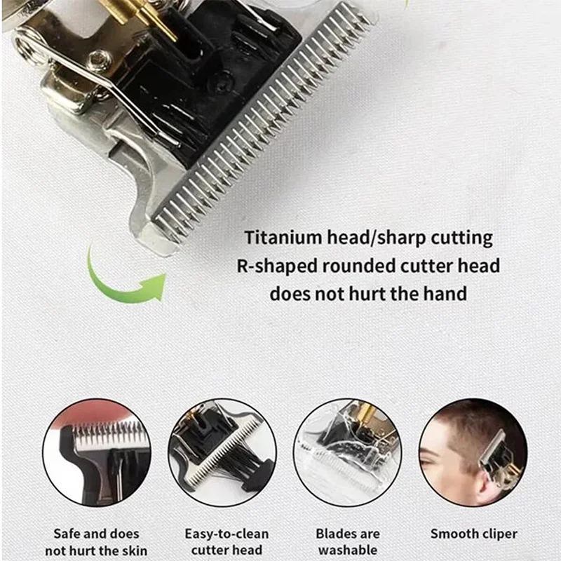 2026 T9 Electric Hair Clipper 0mm Bald Fade Professional USB Rechargeable Trimmer Portable Barber Shaver for Men Home Haircut