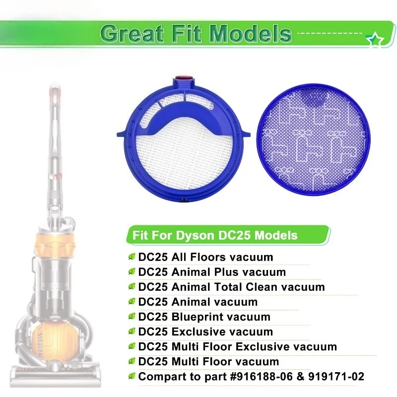 1 2 sets Replacement Filter Kits for Dyson DC25 Ball Vacuum Cleaner Parts 919171-02 Pre Motor Filter 916188-05 HEPA Filter
