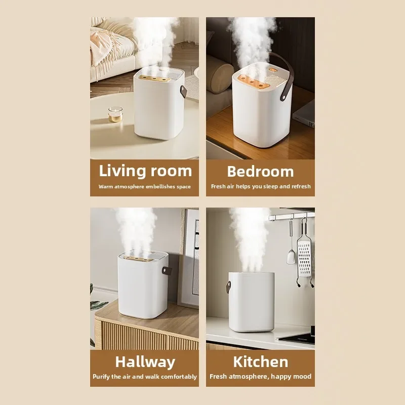 TINSOL 1.8L Three-Hole Spray Humidifier with Dual Filter USB Large Capacity Home/Dormitory/Bedroom/Office Night Light Humidifier