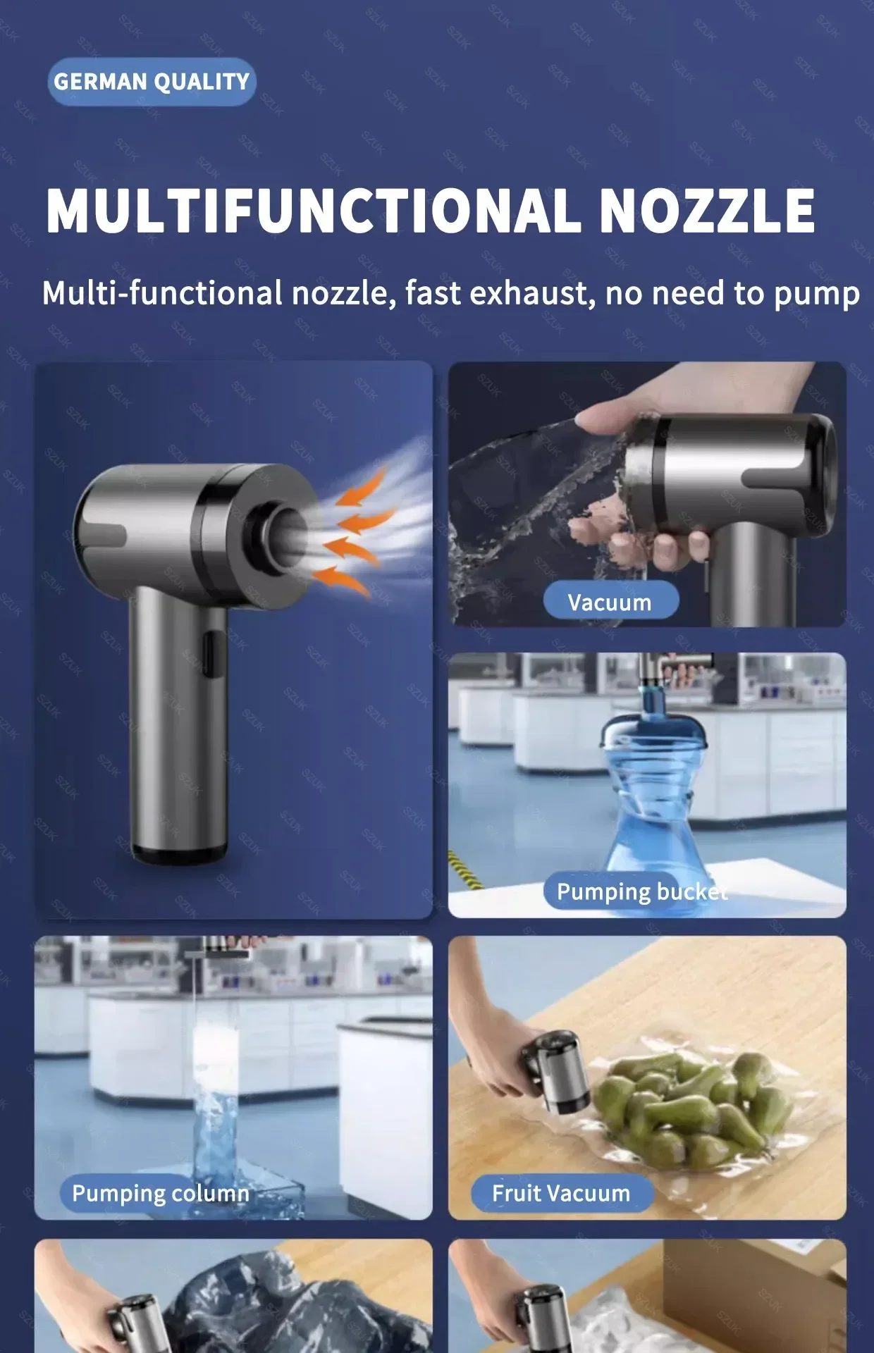 SZUK Car Vacuum Cleaner 2026 Handheld Vacuum Cleaner 8000PA Mini Air Blower Pet Hair Cleaning Machine Wireless Portable Cleaner