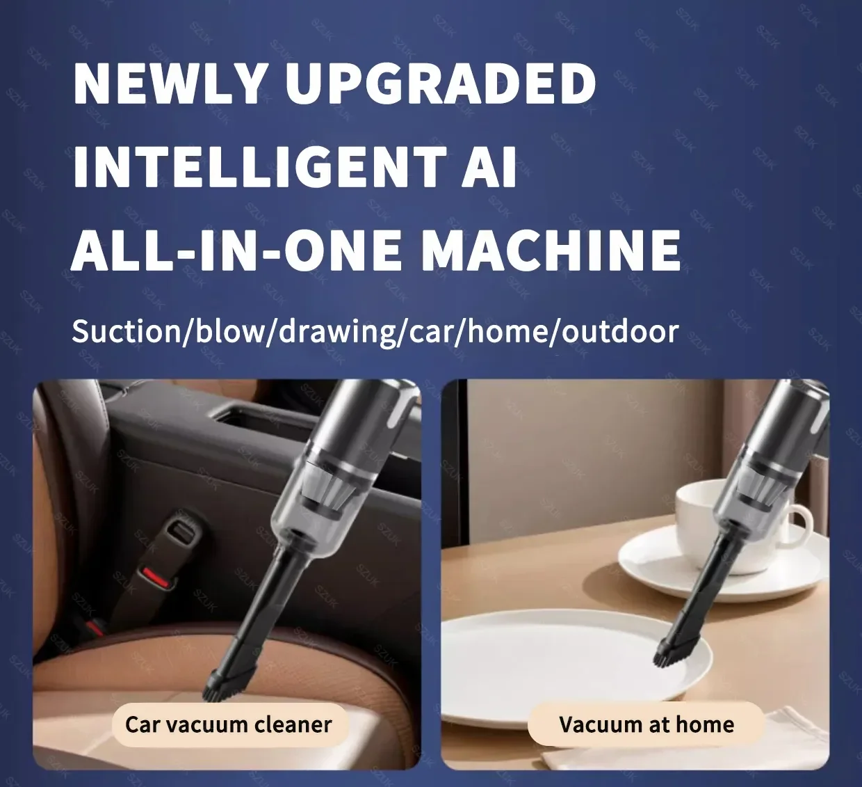 SZUK Car Vacuum Cleaner 2026 Handheld Vacuum Cleaner 8000PA Mini Air Blower Pet Hair Cleaning Machine Wireless Portable Cleaner