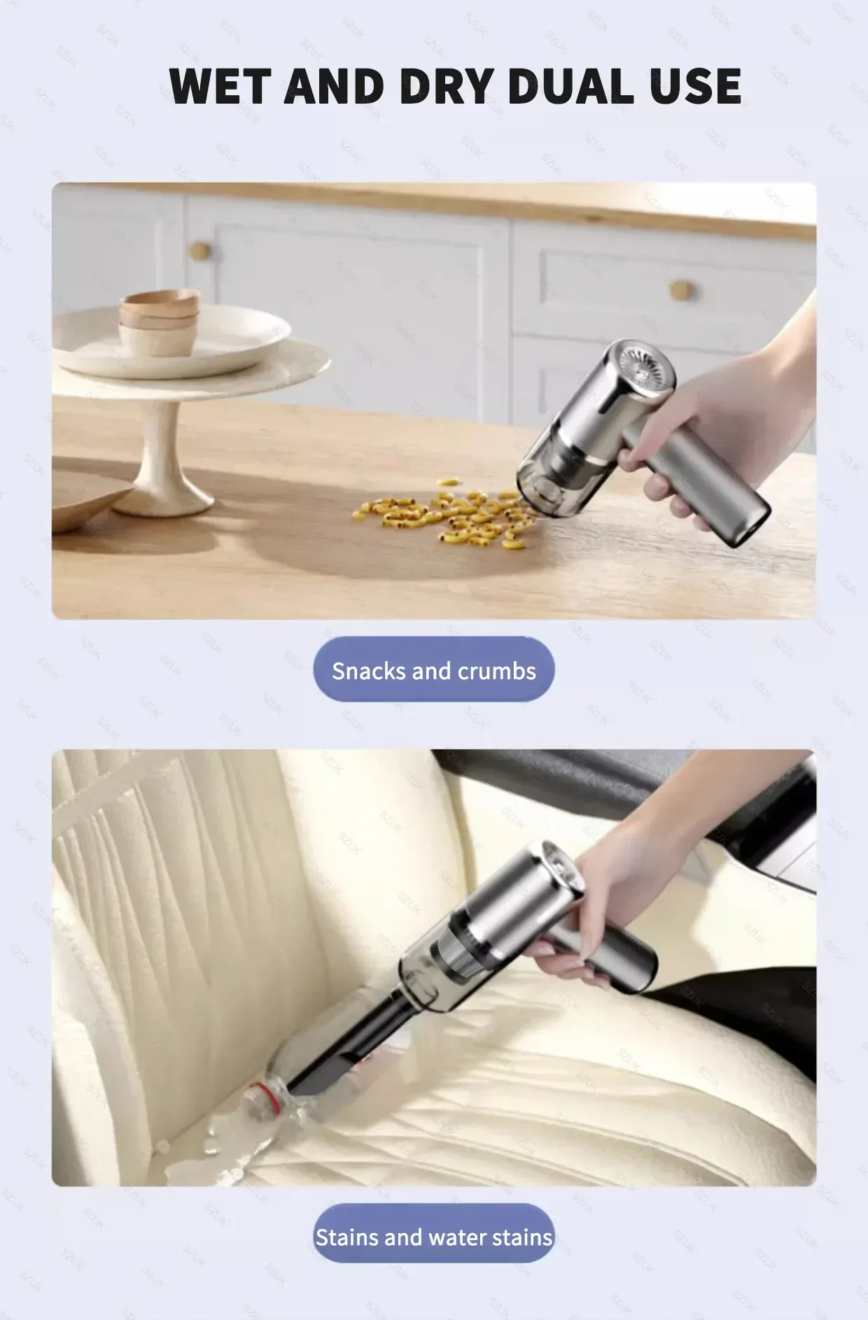 SZUK Car Vacuum Cleaner 2026 Handheld Vacuum Cleaner 8000PA Mini Air Blower Pet Hair Cleaning Machine Wireless Portable Cleaner