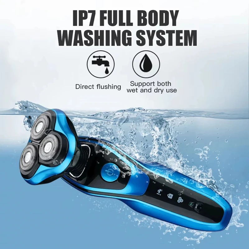 Lenovo Men Razor Electric Shavers Portable Wet-Dry Dual Use Waterproof Beard Facial Trimmer Shaving Machine for Men Father Gift
