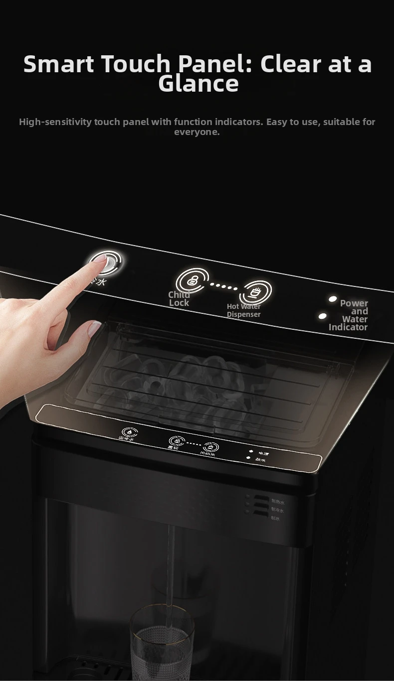 Ice Maker & Water Dispenser Combo, Countertop Ice Machine with Hot & Cold Water, Self-Cleaning Ice Maker for Home Office, Smart