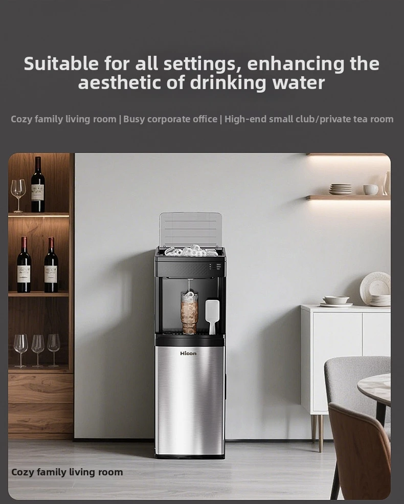 Ice Maker & Water Dispenser Combo, Countertop Ice Machine with Hot & Cold Water, Self-Cleaning Ice Maker for Home Office, Smart