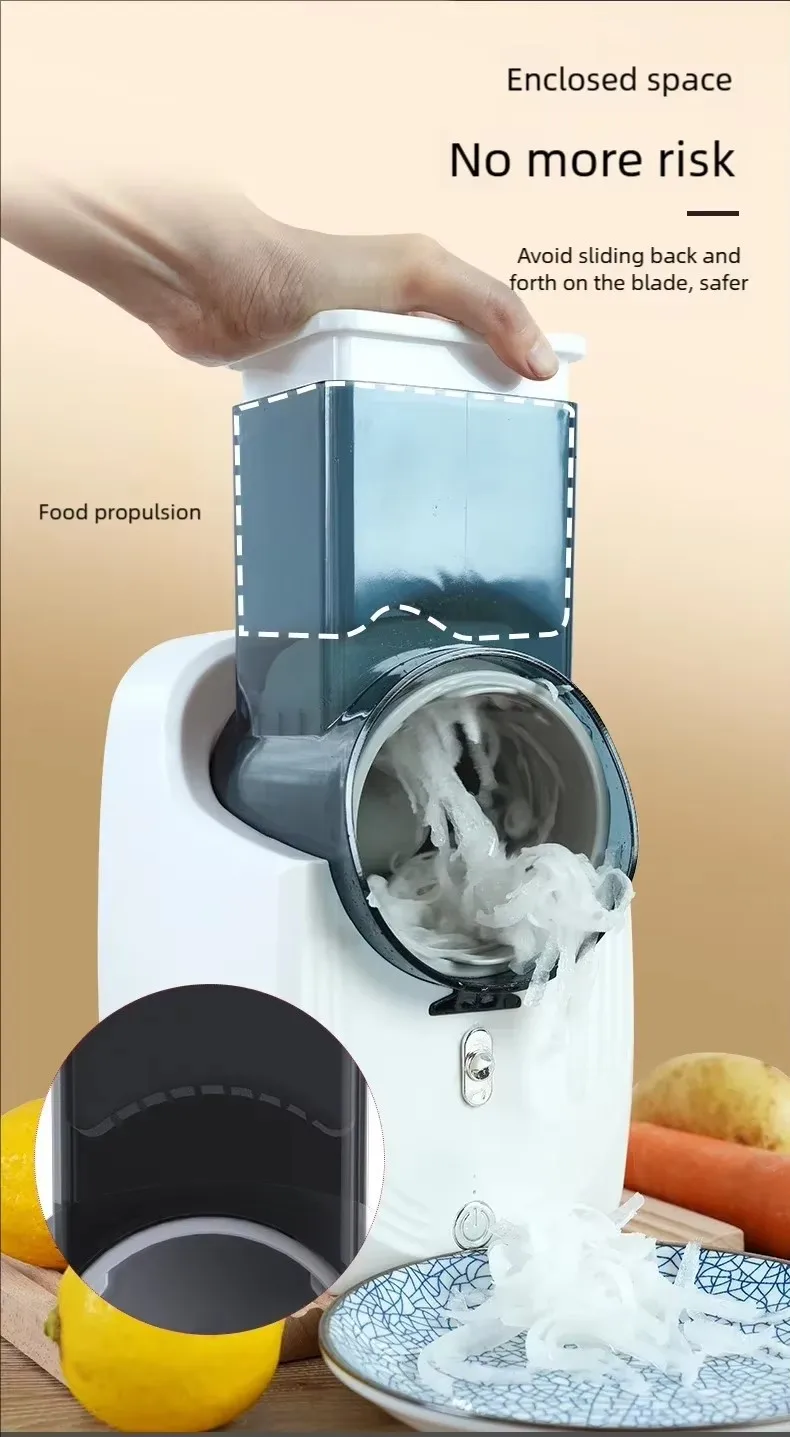 Home Kitchen Electric Vegetable Cutter and Shredder with Versatile Slicing Functions