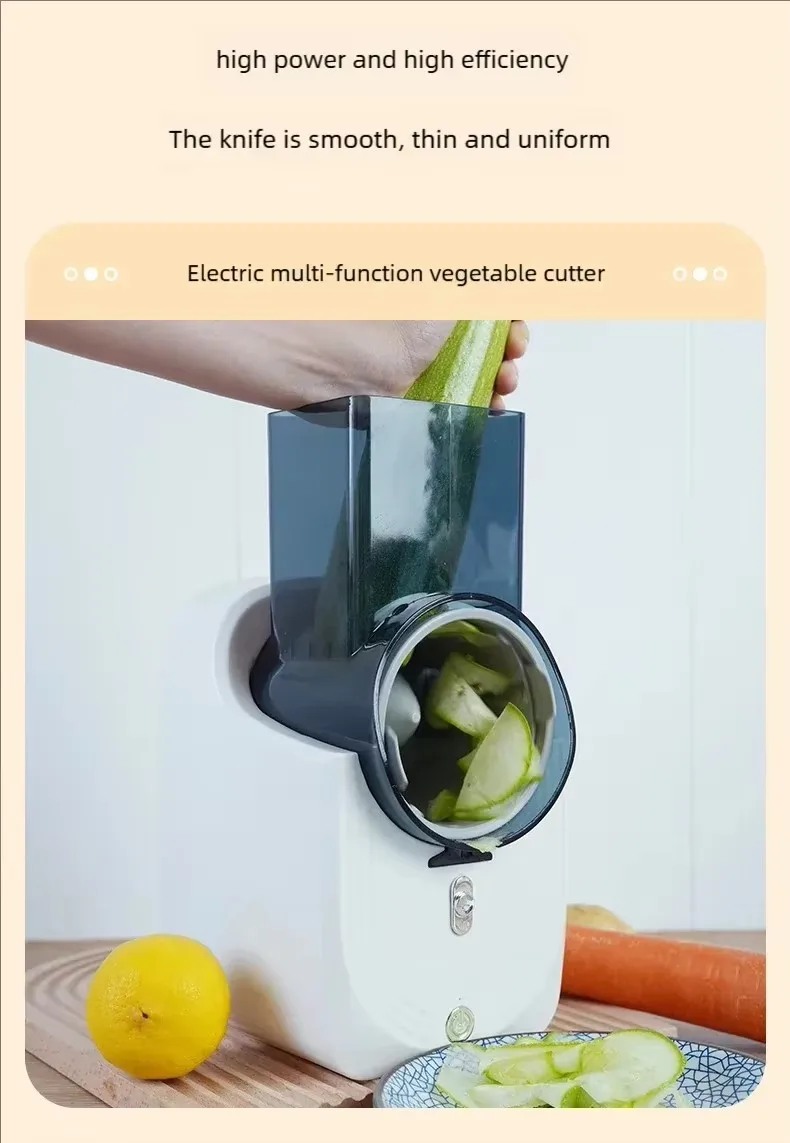 Home Kitchen Electric Vegetable Cutter and Shredder with Versatile Slicing Functions