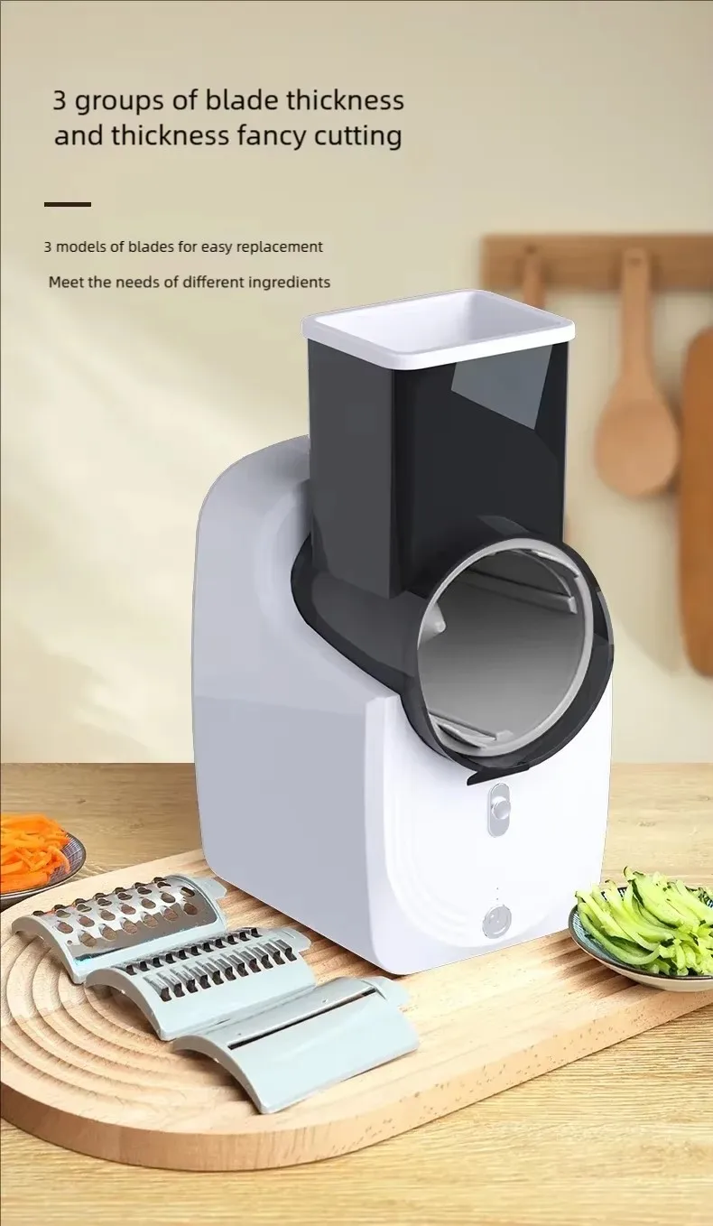Home Kitchen Electric Vegetable Cutter and Shredder with Versatile Slicing Functions