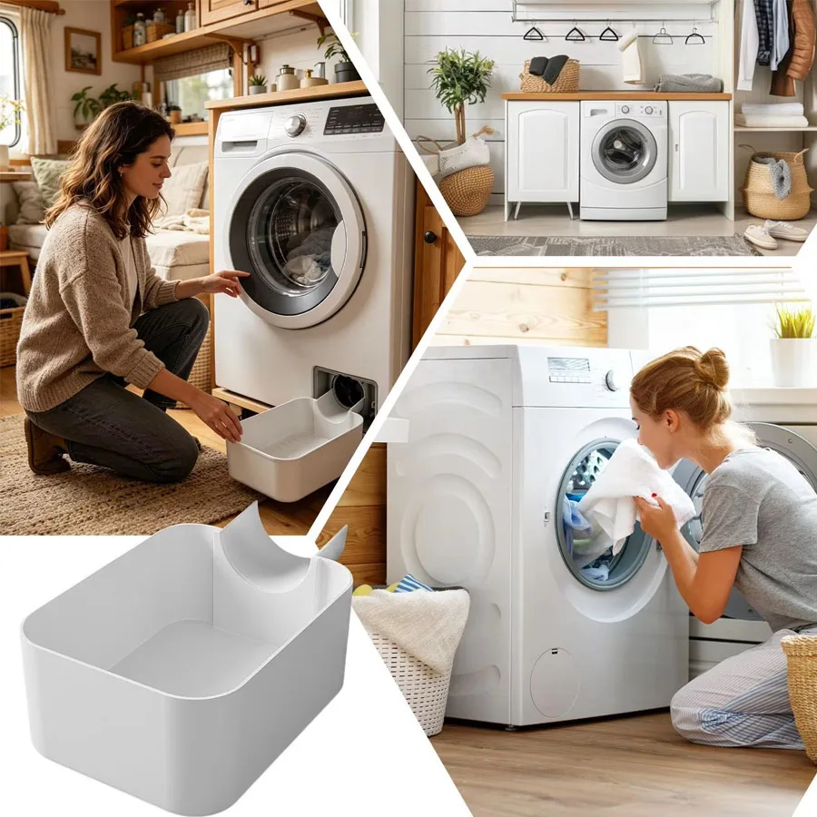 1Pc Drum Washing Machine Drain Pan, Front Load Washer Filter Cleaning Water Catcher Tray, Floor Protector for Laundry Room
