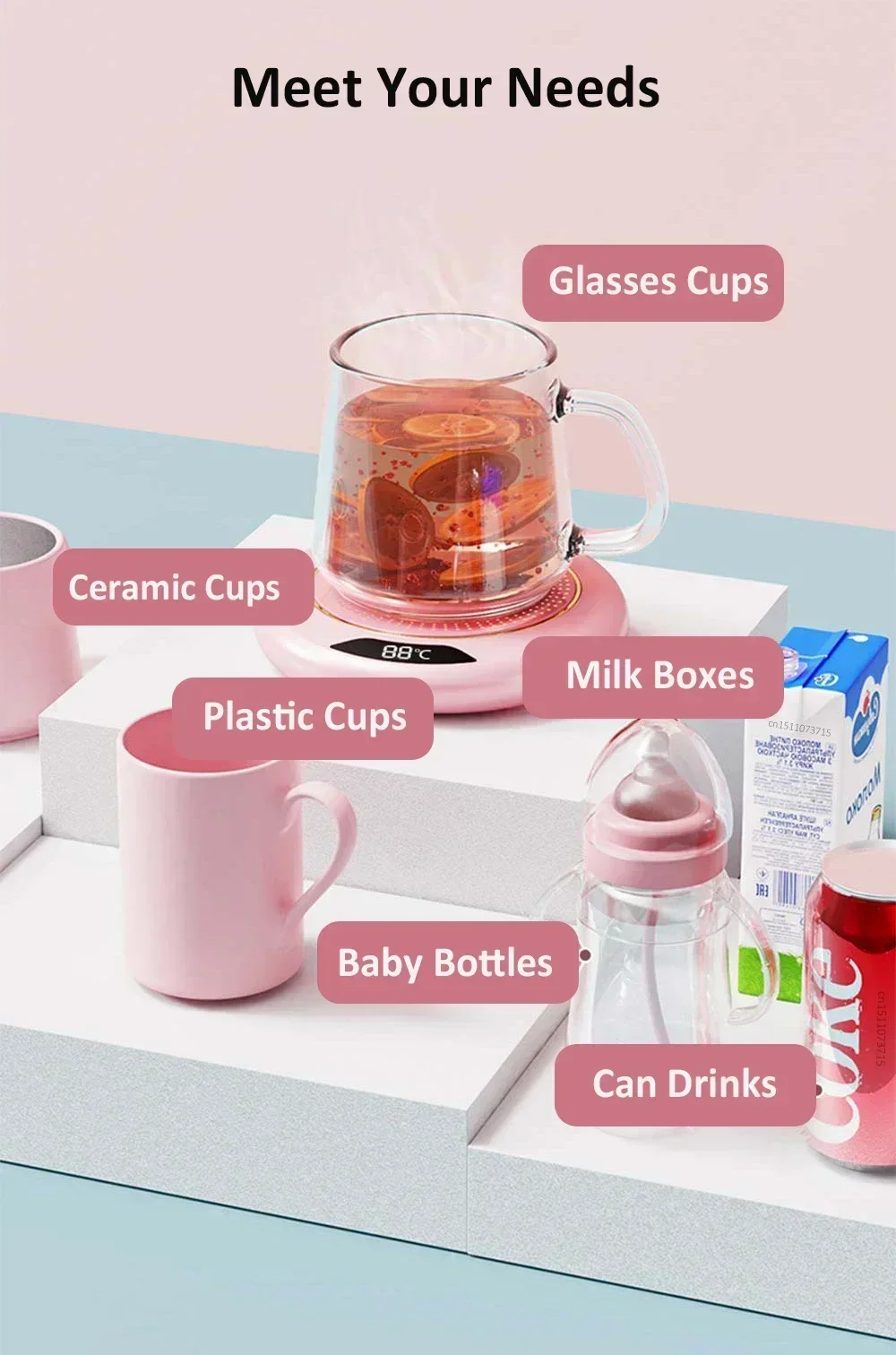 USB Powered Cup Heater Digital Display Smart Constant Temperature Mug Warmer Office Desktop Coffee Tea Milk Heating Coaster