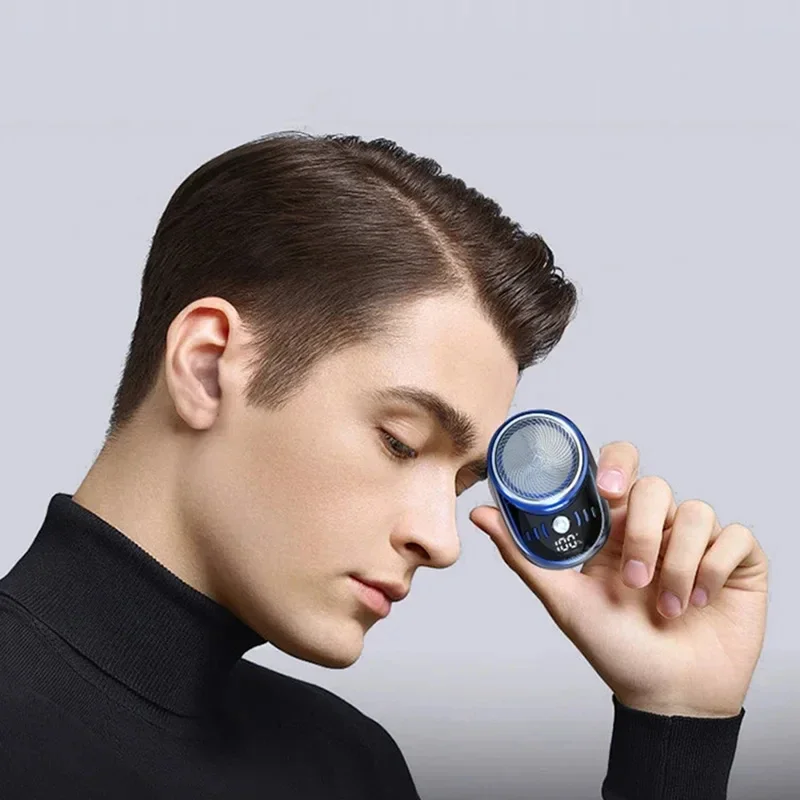 Lenovo Electric Shaver Portable Mini For Men Pocket Travel Razor Wireless Detachable Beard Trimmer Type‑C Fast Charging Digital