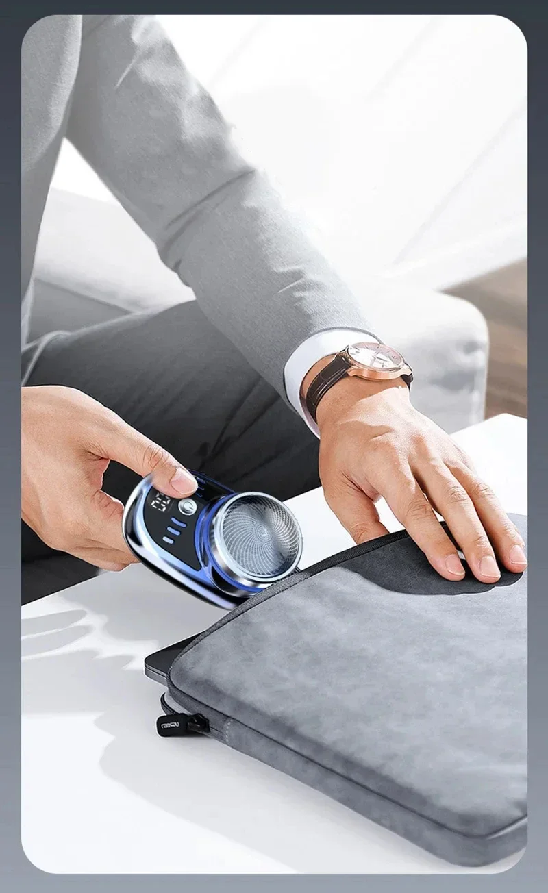 Lenovo Electric Shaver Portable Mini For Men Pocket Travel Razor Wireless Detachable Beard Trimmer Type‑C Fast Charging Digital