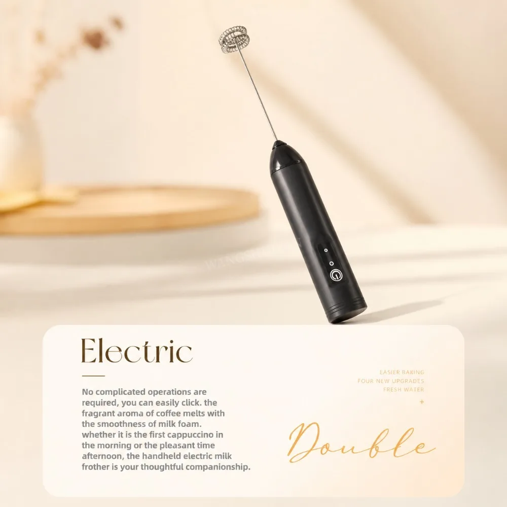 Milk Frother Egg Beater Mini Coffee Whisk Mixer Rechargeable Electric Milk Frother Wireless Milk Foamer Maker Handheld Stirrer