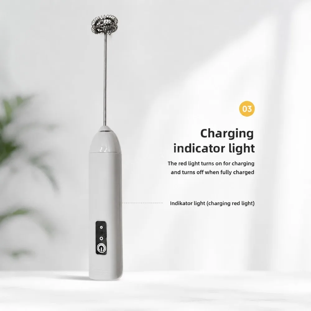 Milk Frother Egg Beater Mini Coffee Whisk Mixer Rechargeable Electric Milk Frother Wireless Milk Foamer Maker Handheld Stirrer