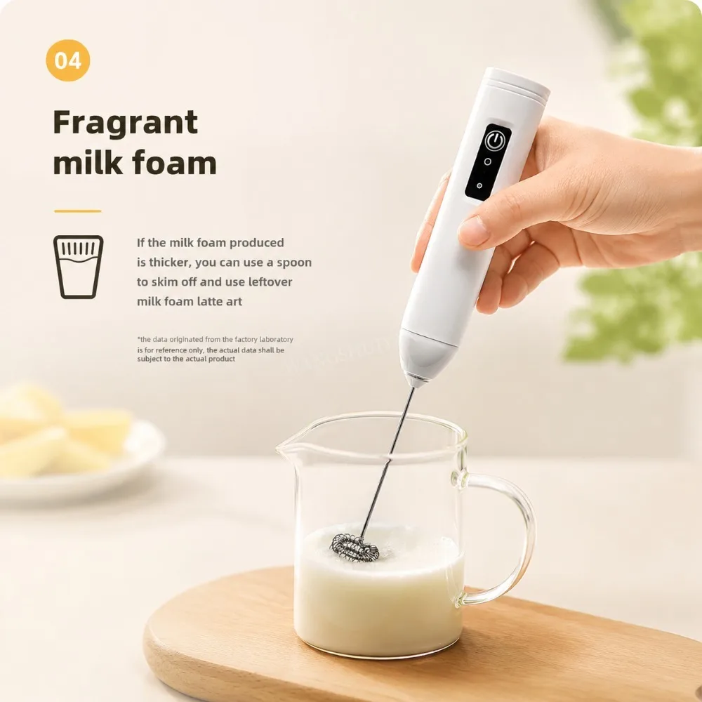 Milk Frother Egg Beater Mini Coffee Whisk Mixer Rechargeable Electric Milk Frother Wireless Milk Foamer Maker Handheld Stirrer