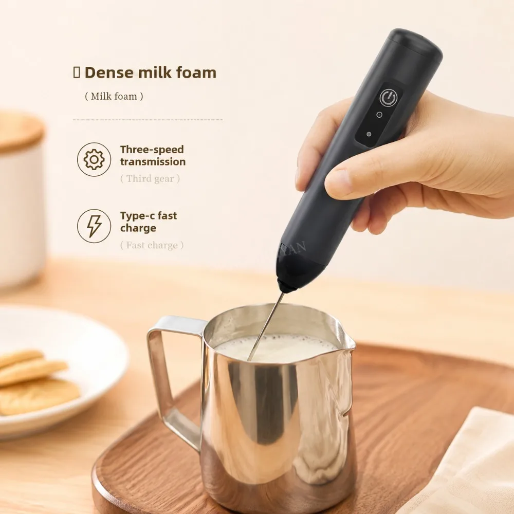 Milk Frother Egg Beater Mini Coffee Whisk Mixer Rechargeable Electric Milk Frother Wireless Milk Foamer Maker Handheld Stirrer