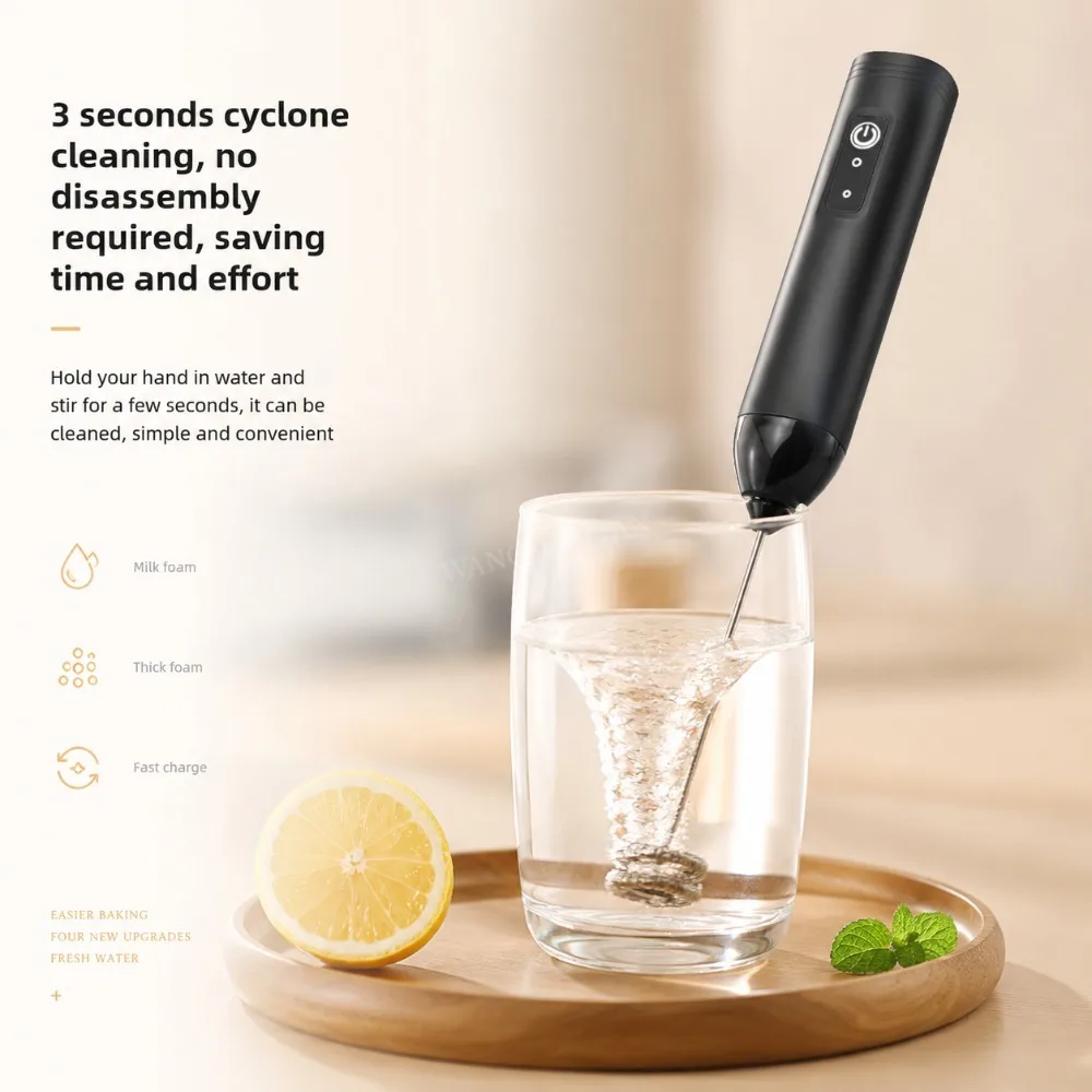 Milk Frother Egg Beater Mini Coffee Whisk Mixer Rechargeable Electric Milk Frother Wireless Milk Foamer Maker Handheld Stirrer