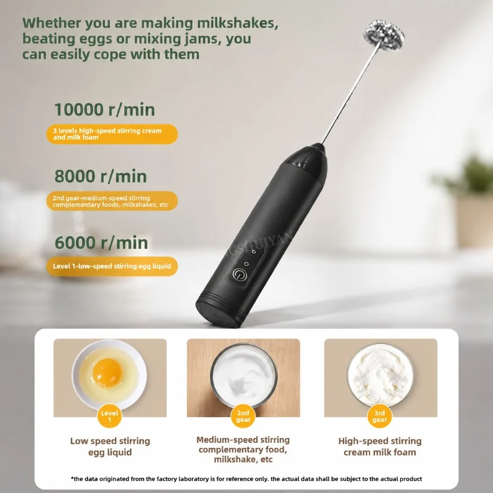 Milk Frother Egg Beater Mini Coffee Whisk Mixer Rechargeable Electric Milk Frother Wireless Milk Foamer Maker Handheld Stirrer
