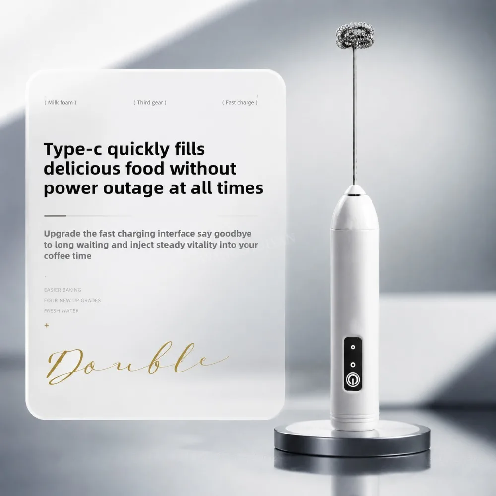 Milk Frother Egg Beater Mini Coffee Whisk Mixer Rechargeable Electric Milk Frother Wireless Milk Foamer Maker Handheld Stirrer