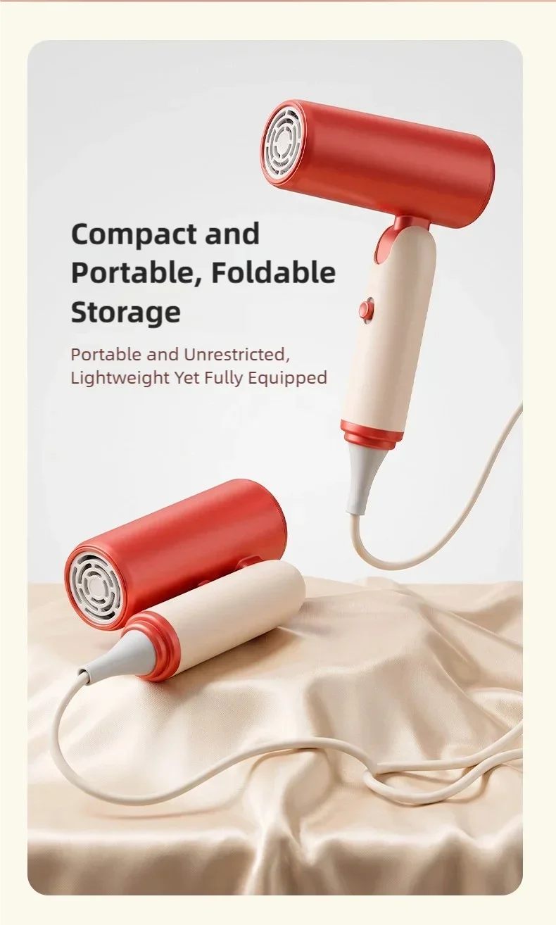 TINSOL Professional Negative Ion Hair Dryer, Constant Temperature Hair Care, Quick Drying, Convenient Foldable Hair Dryer