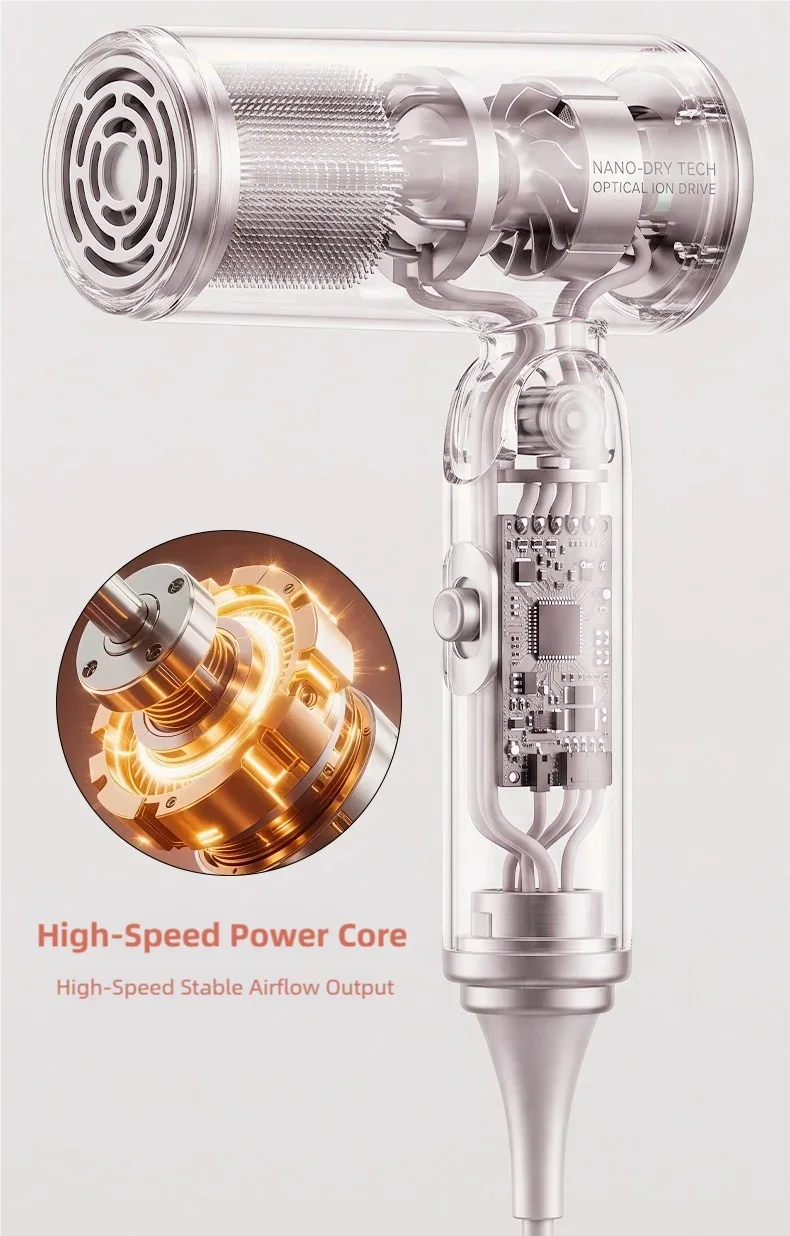 TINSOL Professional Negative Ion Hair Dryer, Constant Temperature Hair Care, Quick Drying, Convenient Foldable Hair Dryer