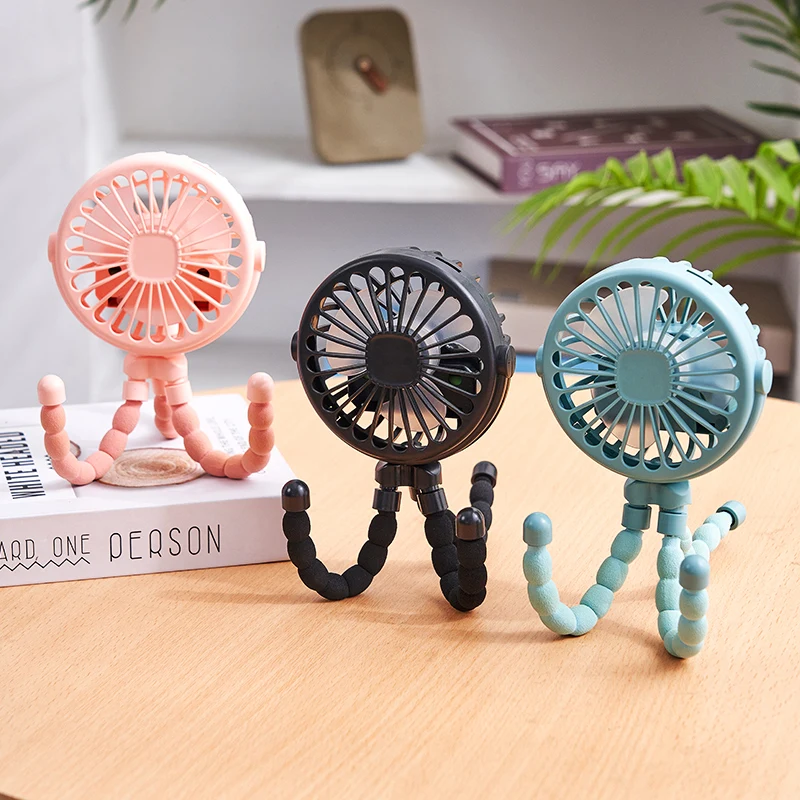 Portable Multi-Functional Octopus Clip Fan Mini Flexible Tripod Mobile Phone Holder Handheld Desktop Fan