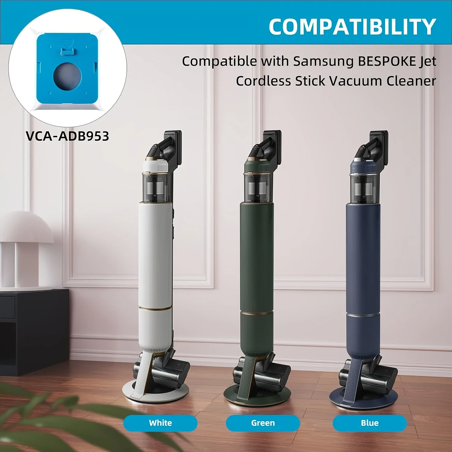 10 Pack VCA-ADB95 Bespoke Jet Clean Station Dust Bag Compatible with Samsung VCA-ADB95 Bespoke Jet Clean Station Vacuum Accessor