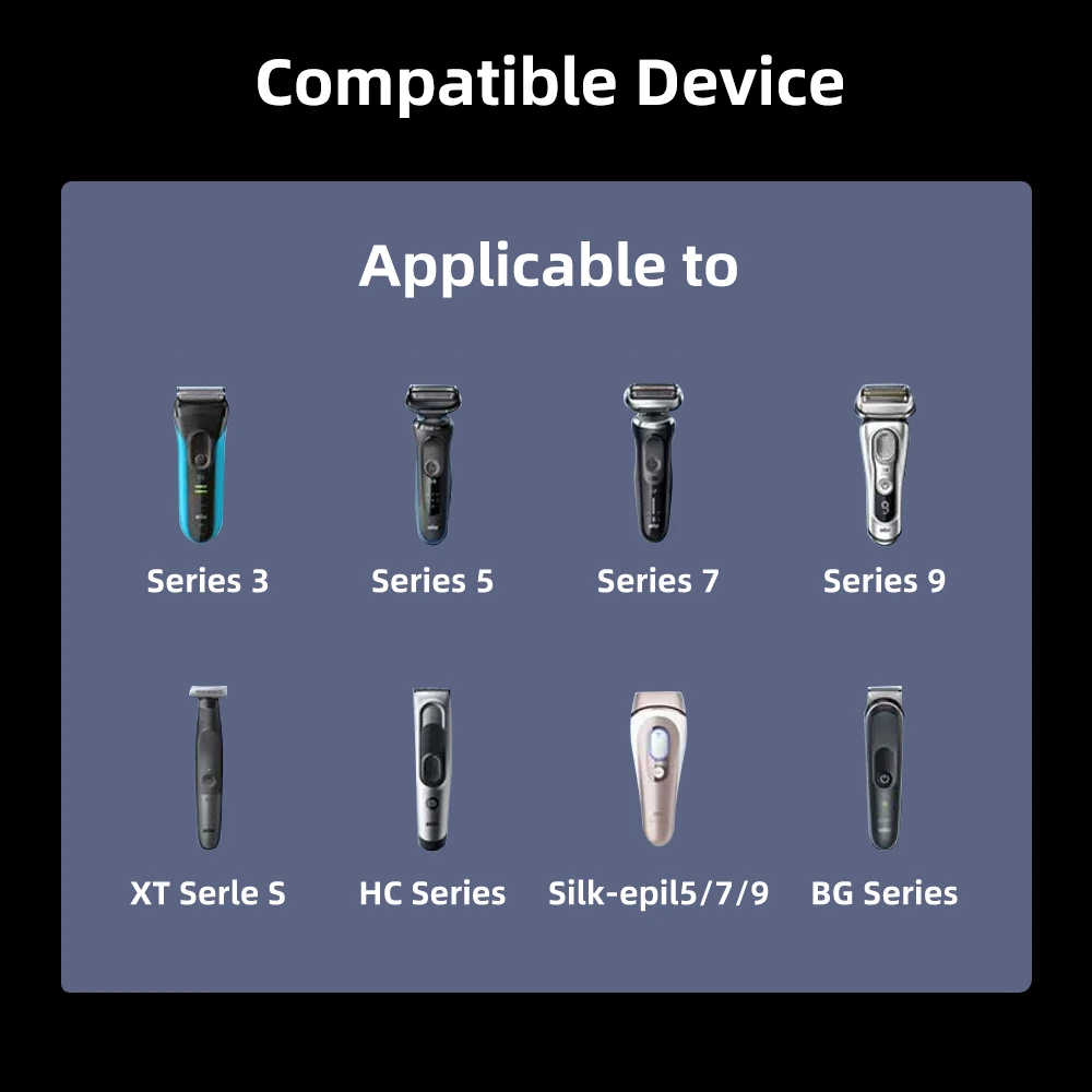 LISI 12V Type-C Shaver Adapter Charging Converter for Braun Series 3 5 7 9 Electric Shaver Machine with Charging Indicator