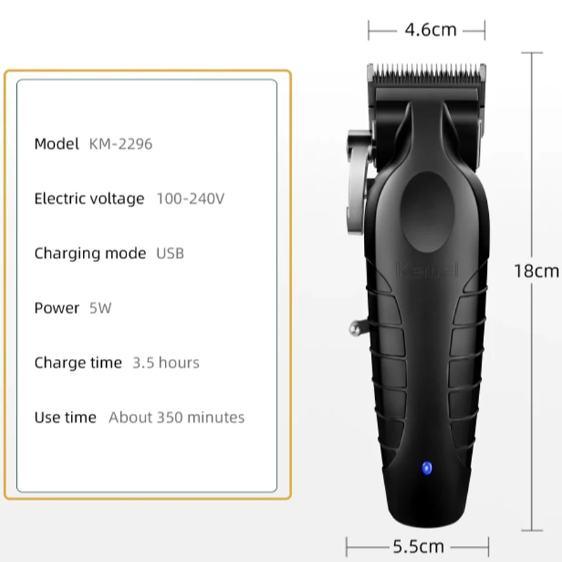 Kemei Professional Hair Clipper Kit KM-2296 KM-2299 KM-2293 Electric Hair Trimmer Male Hair Cutting Machine Mens Trimmer Machine