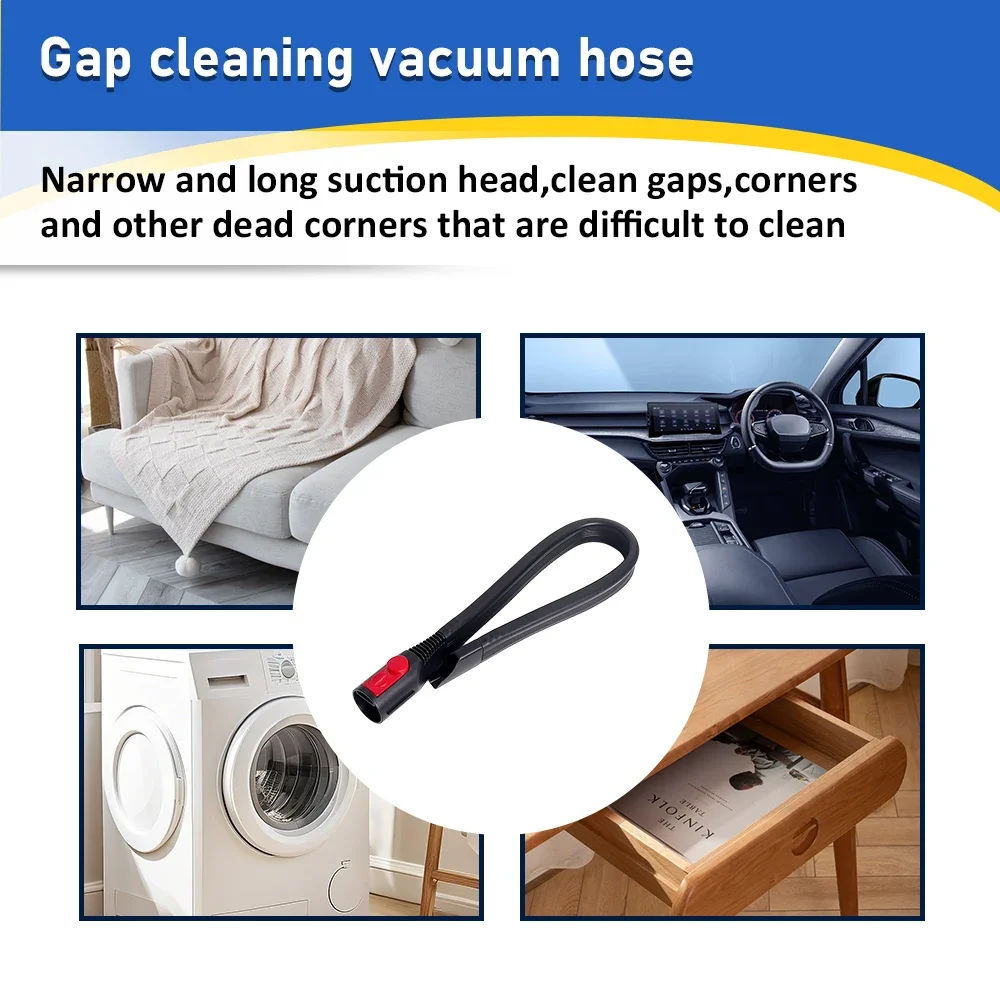 Flat Suction Nozzle Head For Dyson V7 V8 V10 V11 V12 V15 Robot Vacuum Cleaner Replacement Parts Soft Flexible Crevice Tool