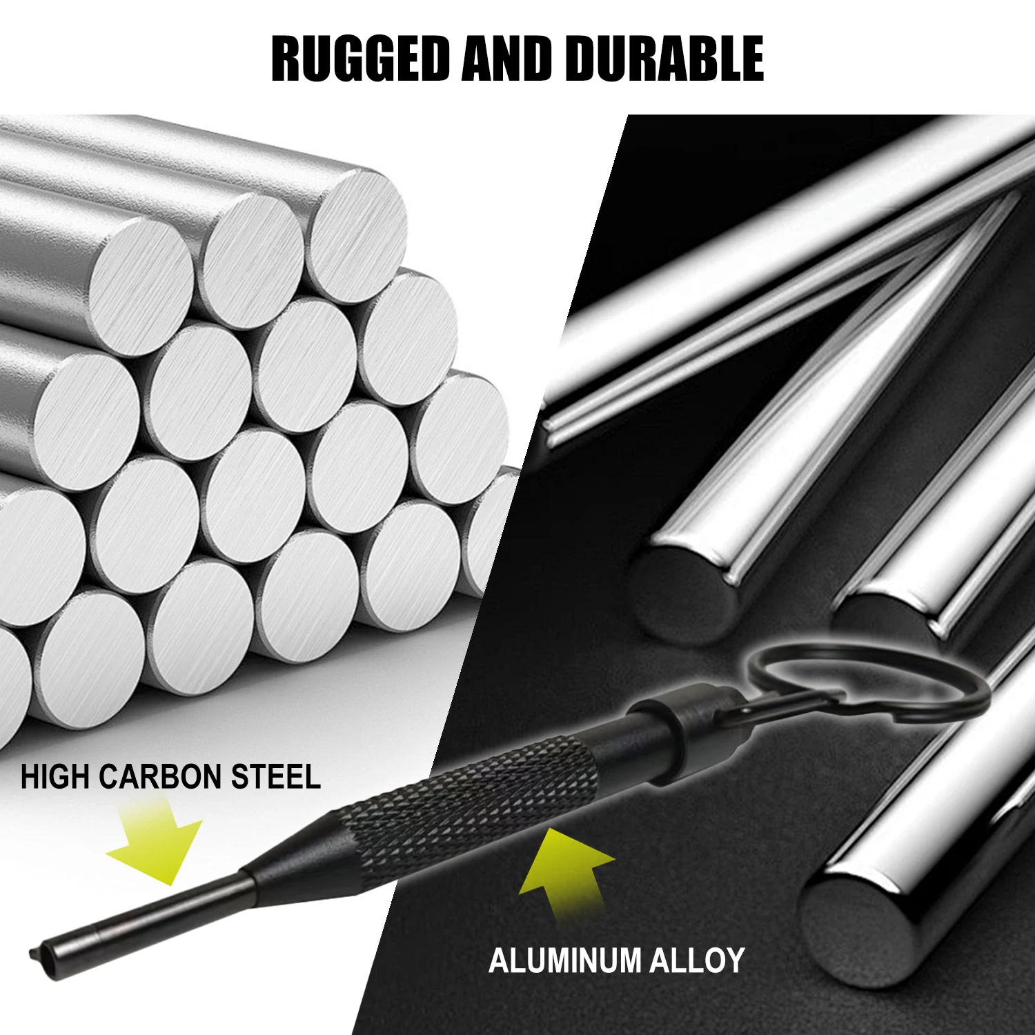 Rotating Release Tool, High Carbon Steel + Aluminum Alloy, with Key Ring, Universal for Most Standard Restraint Devices
