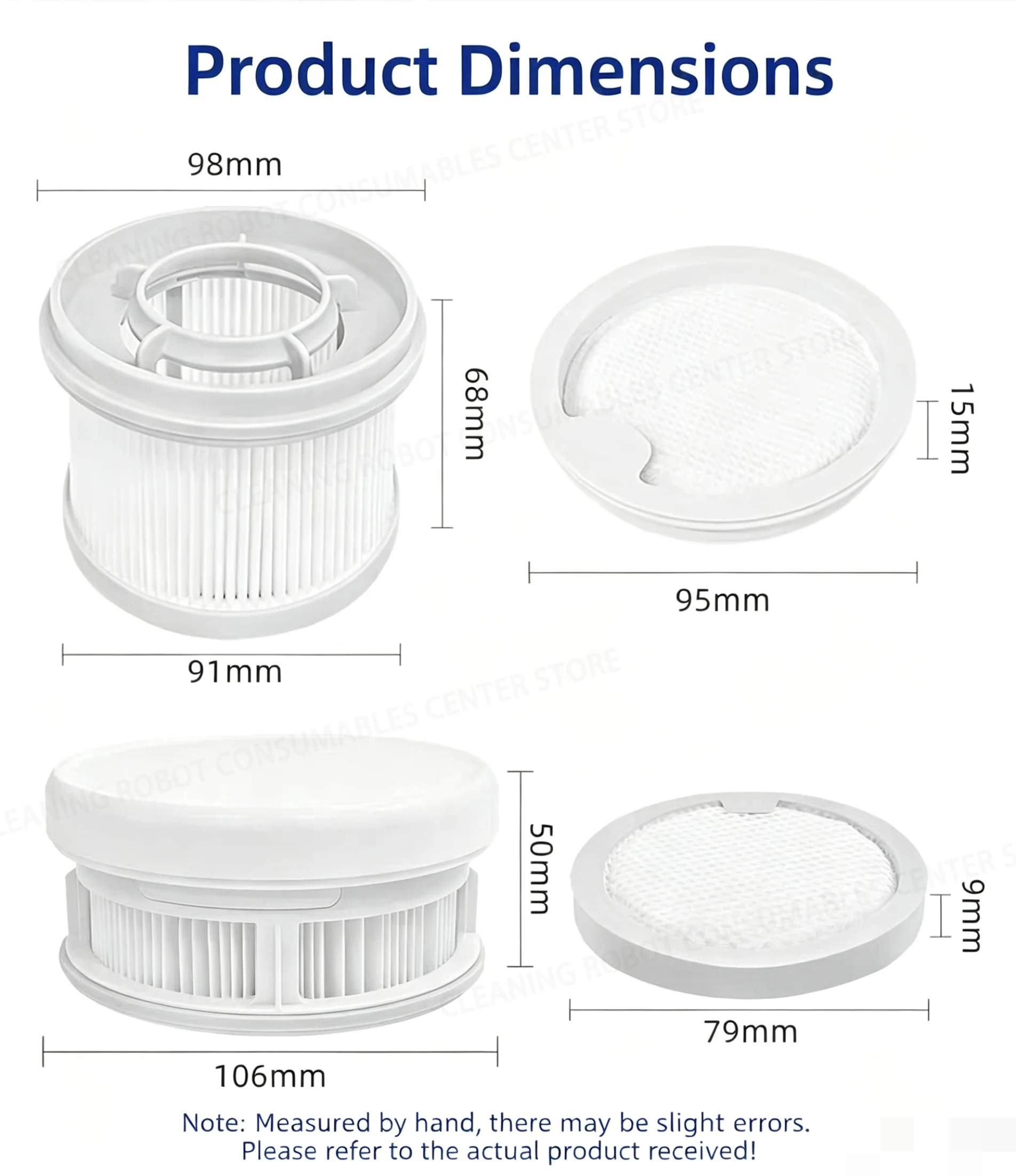 For Xiaomi MIJIA G20 Lite/C203 Cordless Vacuum Cleaner Post Filter Accessories Pre Filter Vacuum Cleaner Spare Part.