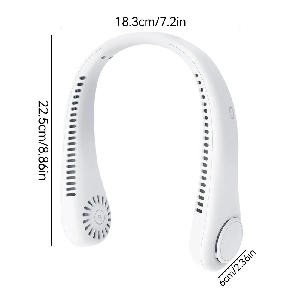 Portable Bladeless Neck Fan Neck Air Conditioner Rechargeable Cooling Fan Outdoor Personal Fan Wearable Cooler Gifts