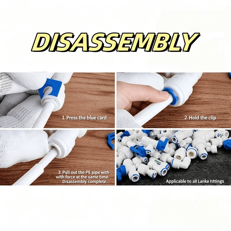 1/4 inch Tube to 1/4 inch Tube Push Fit Elbow Quick Connect for RO Water System Set Of 10