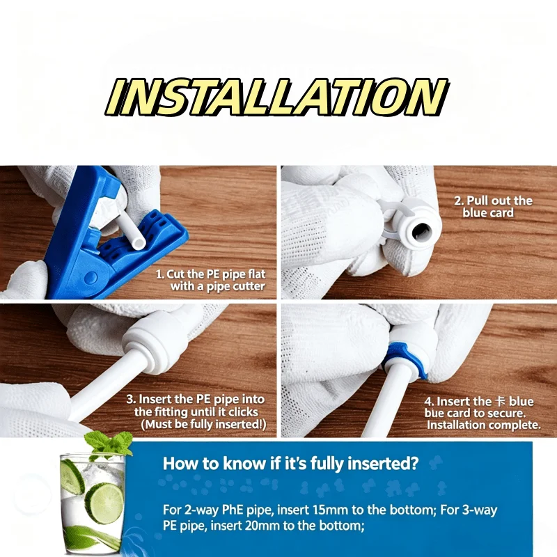1/4 inch Tube to 1/4 inch Tube Push Fit Elbow Quick Connect for RO Water System Set Of 10