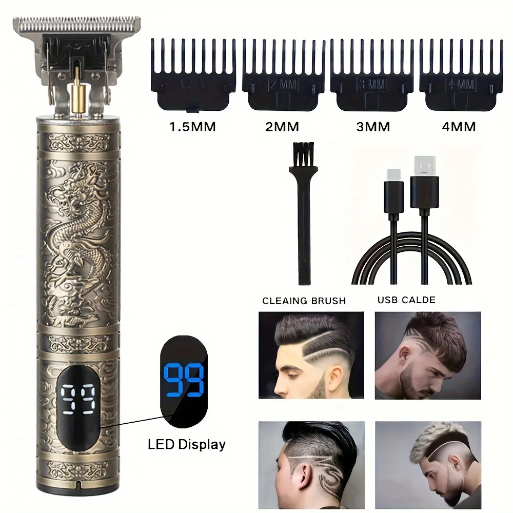 Rechargeable Hair Clipper Barber Large Blade Professional Electric Hair Trimmer Men's Hair Cutting Machine Electric Clipper