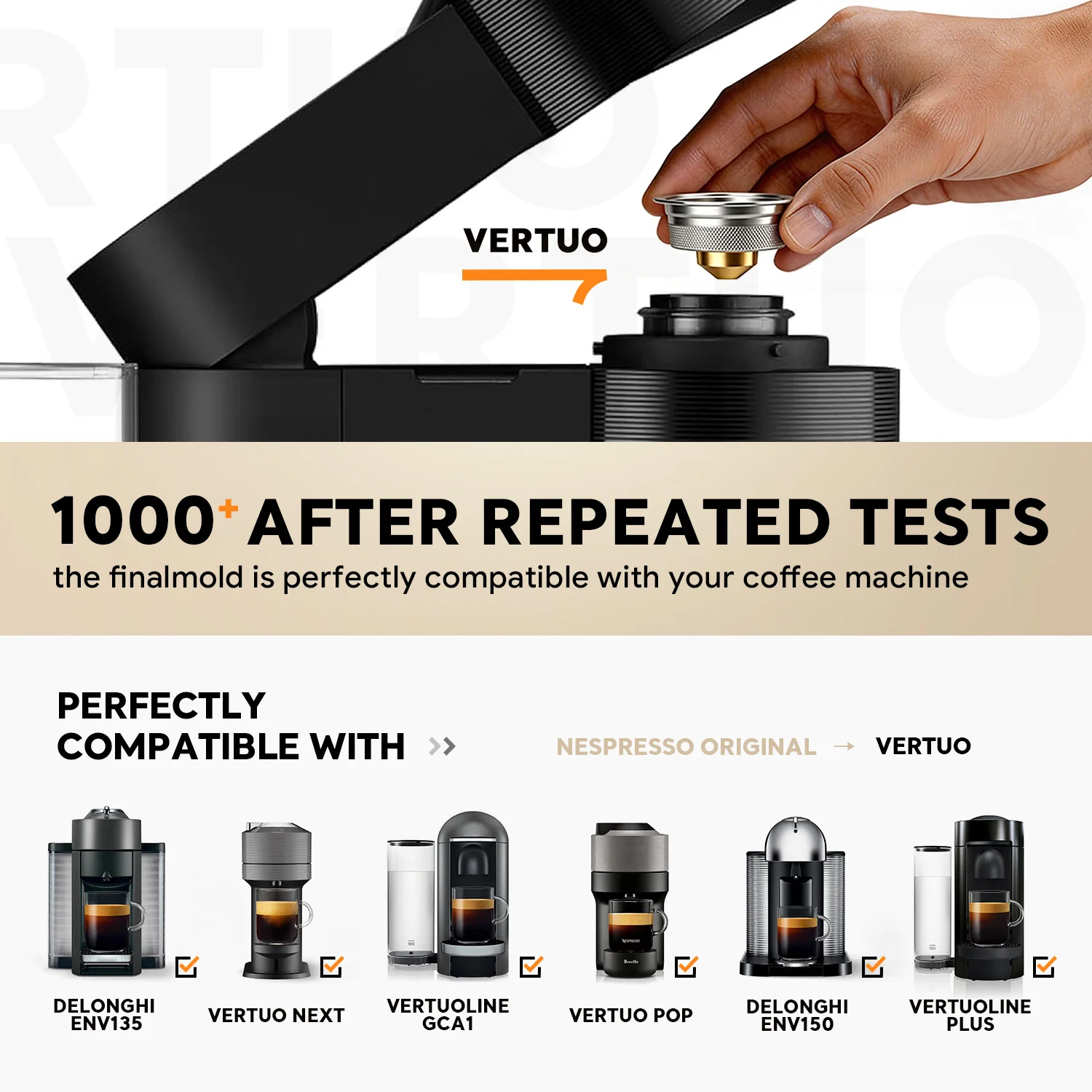 Reusable Coffee Capsule Adapter for Nespresso Vertuo Pop / VertuoLine Next – Converts to Vertuo Pods Compatible Accessory
