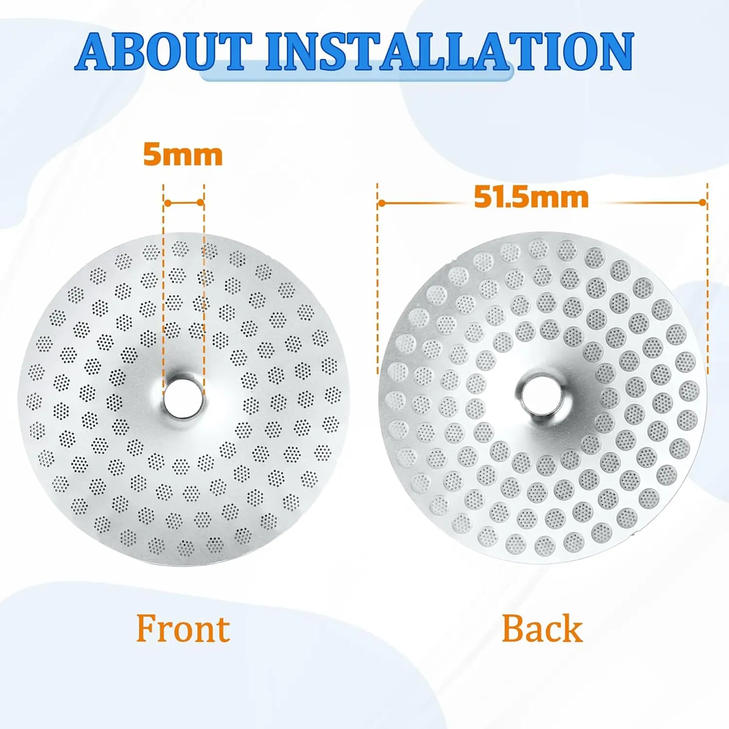 Stainless Steel Precision Shower Screen 51.5mm Compatible with Most of Coffee Machine Replacement Part