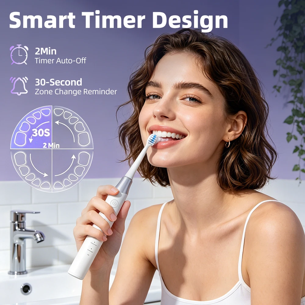 Electric Toothbrush Rechargeable 5 Modes IPX7 Waterproof, Adult Toothbrush with 4 Heads, 60-Day Battery USB-C, Travel Gift