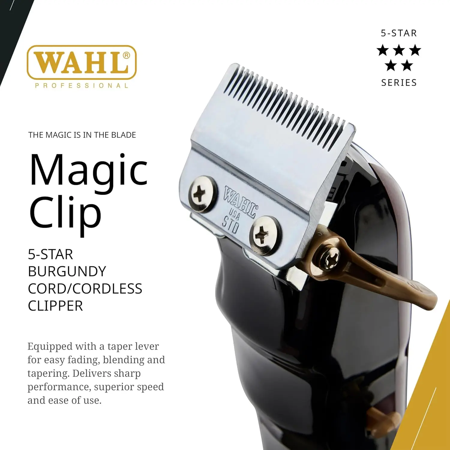 Original Wahl Professional 5-Star Metal Series Cordless Senior Clipper for Professional Barbers and Stylists Hair Clipper