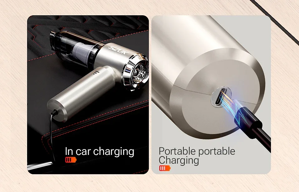 SZUK 985000Pa Car Vacuum Cleaner Portable Handheld Wireless Strong Suction Car Cleaner Cleaning Machine Mini Vacuum Cleaner