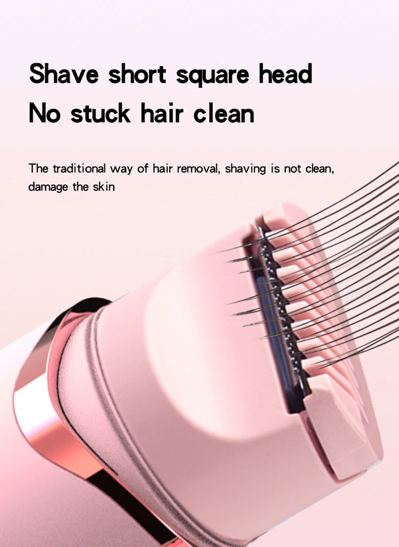 Dual-purpose Female Hair Trimmer 2-IN-1 Electric Shaver & Hair Clipper For Women Facial Leg Bikini Body Painless Hair Remover