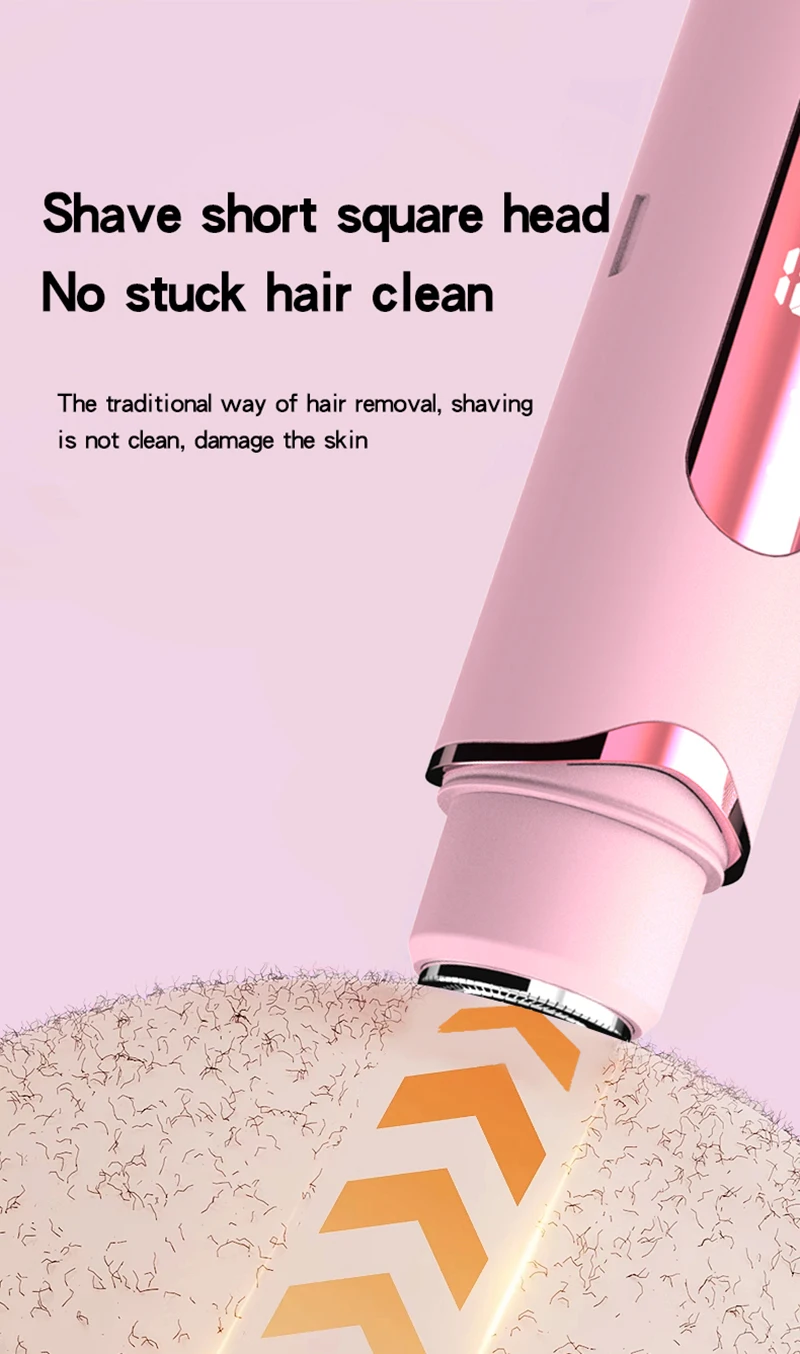 Dual-purpose Female Hair Trimmer 2-IN-1 Electric Shaver & Hair Clipper For Women Facial Leg Bikini Body Painless Hair Remover