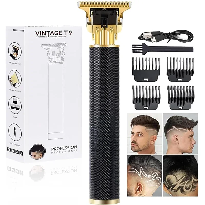 2025 New Vintage USB T9 Hair Cutting Machine/Accessories Men's Electric LCD Shaver Haircut Machine 0mm Barber Shaver
