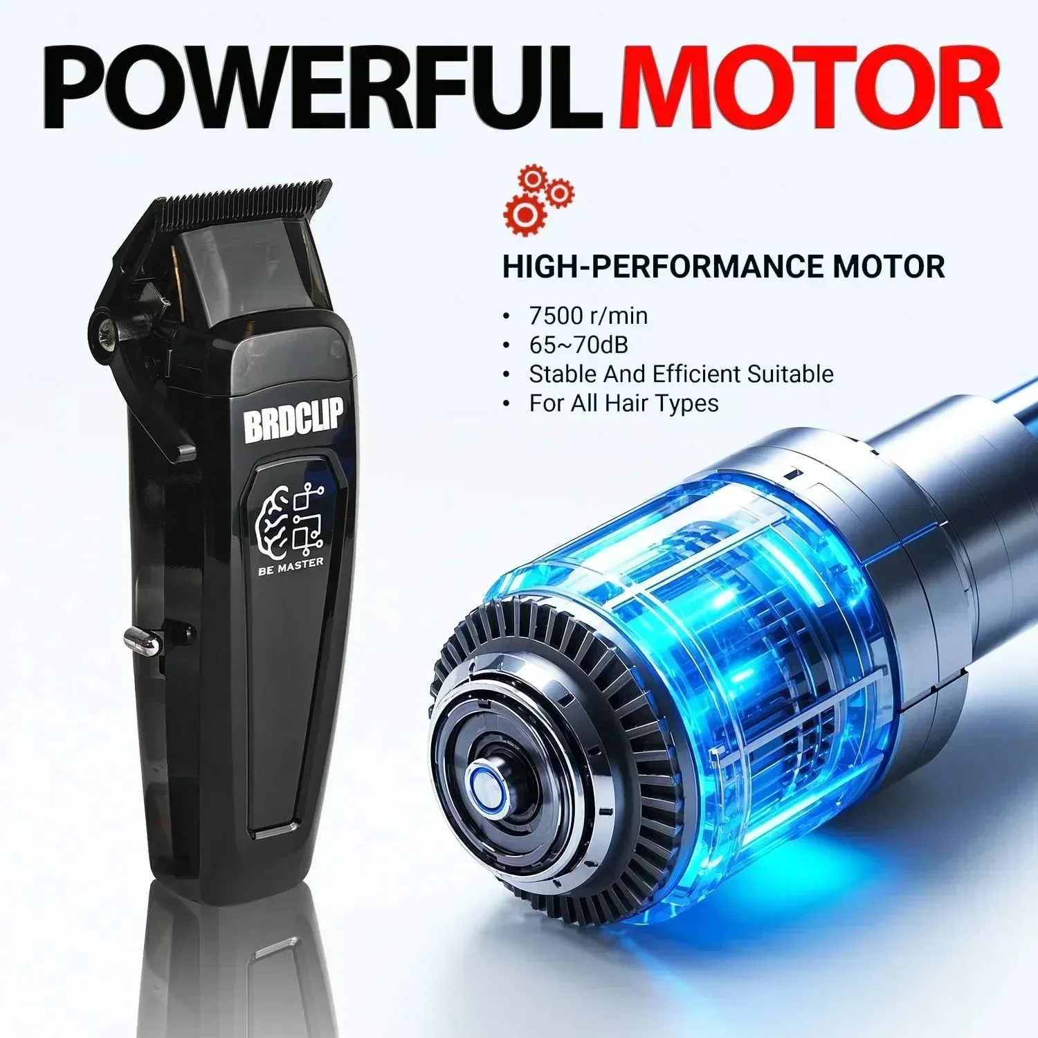 BRD 106 107 609 Professional Electric Hair Clipper Hair Trimmer DLC Blade with Base 7500RPM 8000RPM 7000RPM Barber Set BRDCLIP